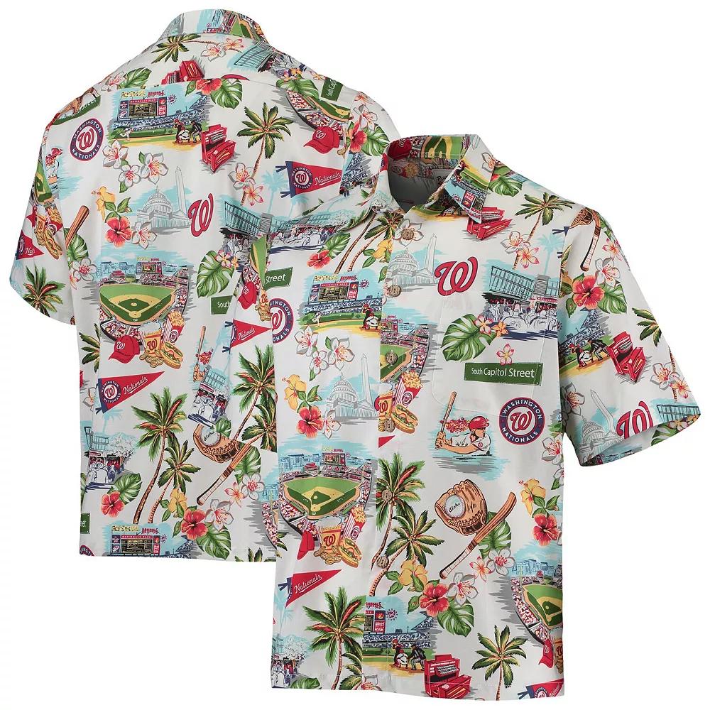 Men's Reyn Spooner White Washington Nationals Scenic Button-Up Shirt,  Product Image