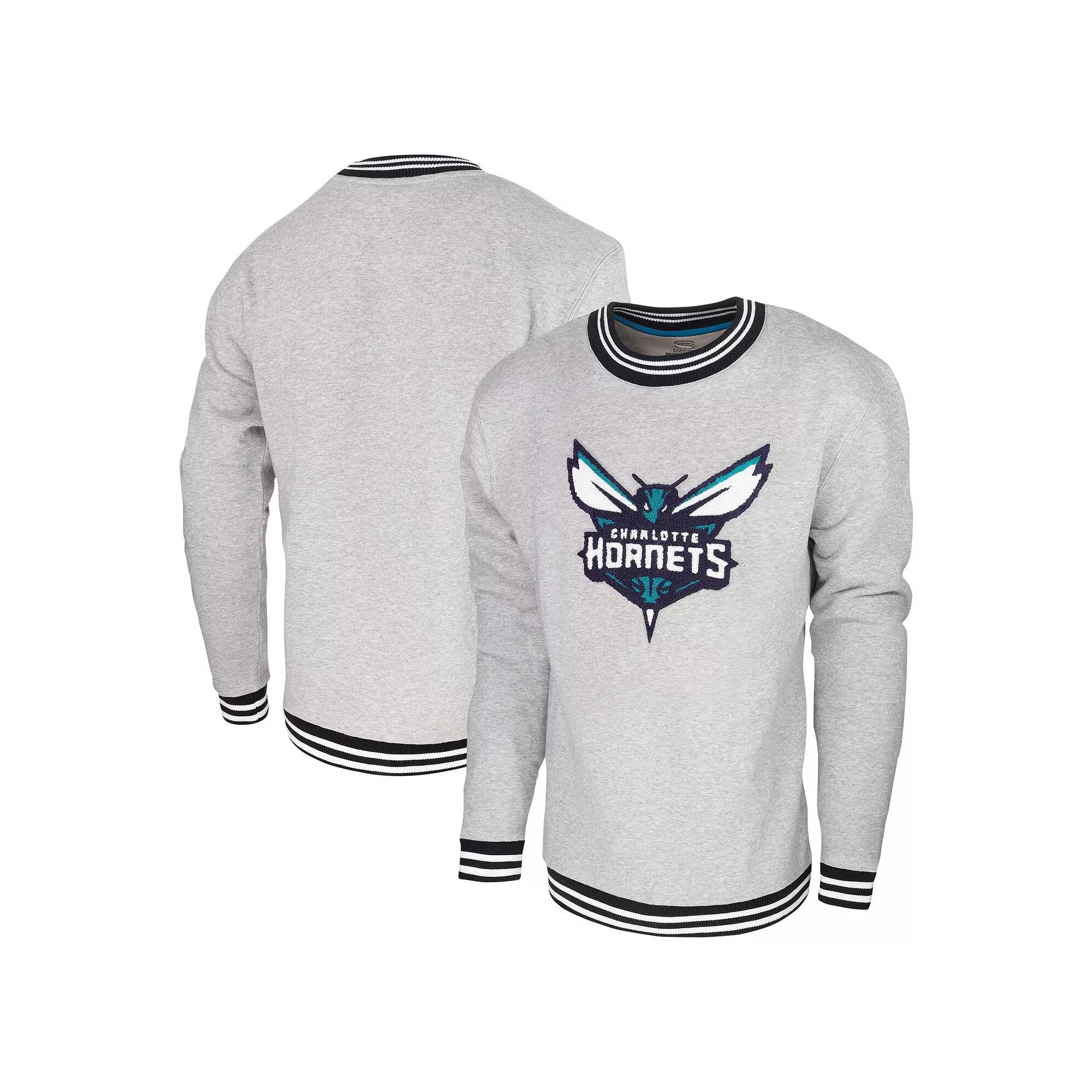 Men's Stadium Essentials Heather Gray Charlotte Hornets Club Level Pullover Sweatshirt, Size: 3XL, Chr Grey Product Image