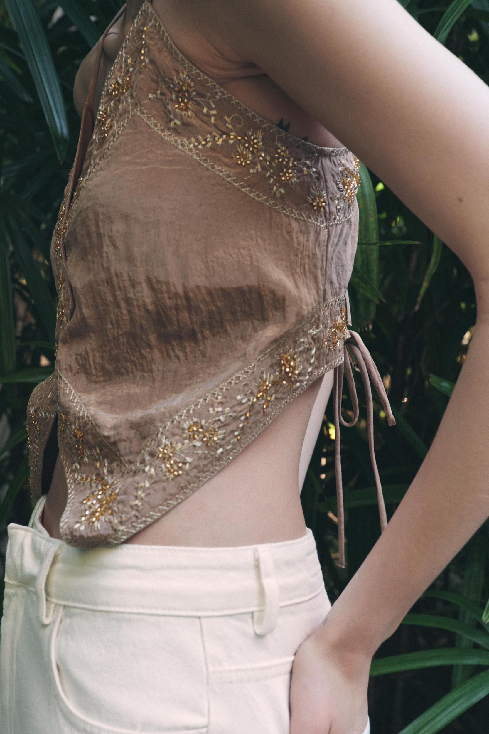 BEADED EMBROIDERED TOP Product Image