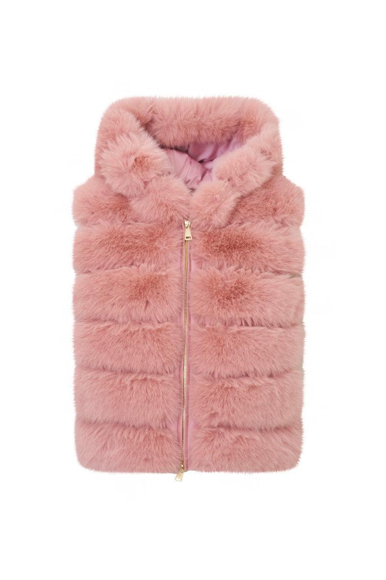 LoveShackFancy x MAX&MOI Faux Fur Fox Vest Product Image