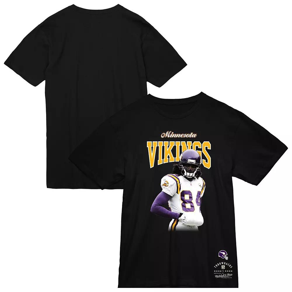 Men's Mitchell & Ness Randy Moss Black Minnesota Vikings Sideline Retired Player T-Shirt, Size: 3XL Product Image