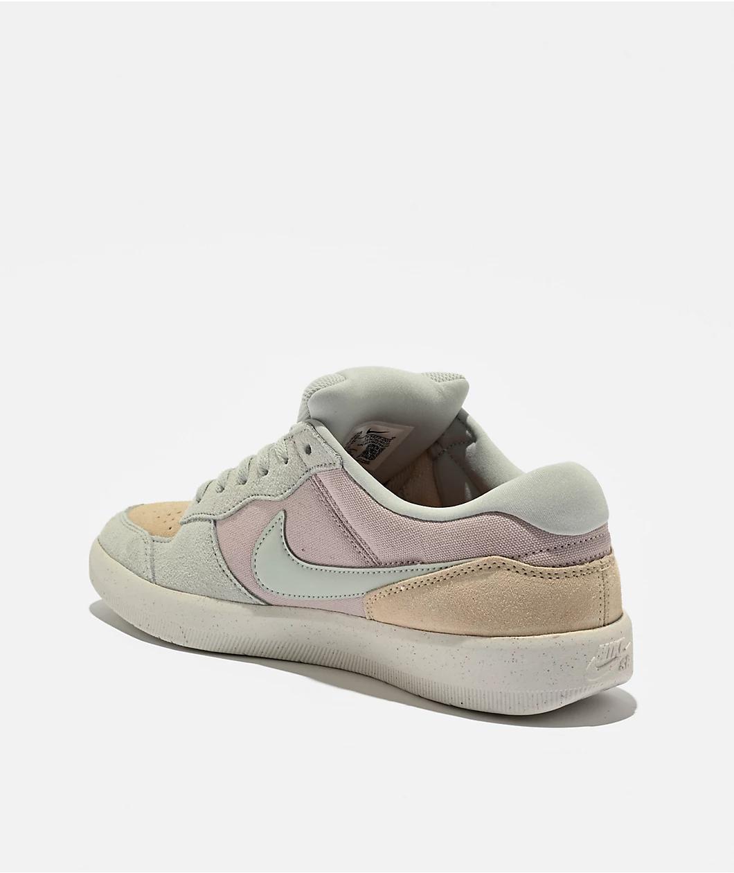 Nike SB Force 58 Platinum Violet, Light Silver & Sand Skate Shoes Product Image