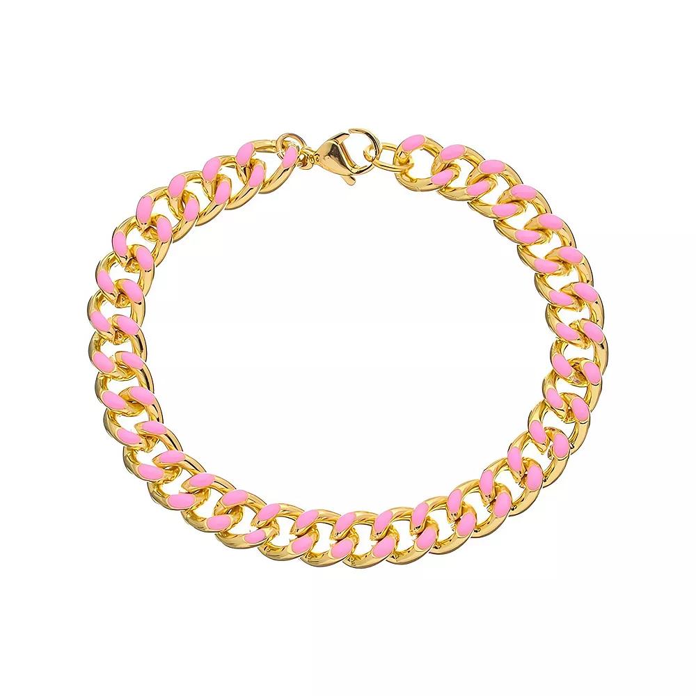 Juvell 18K Gold Plated Pink Accent Bracelet, Women's, Two Tone Product Image