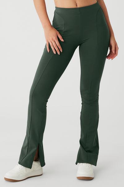 ALO | High-Waist Zip It Flare Legging Green Product Image