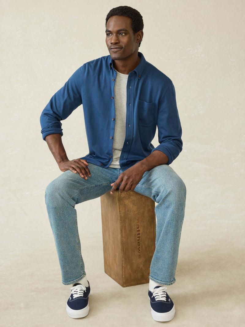 Coastline Knit Shirt - Blue Nights Product Image