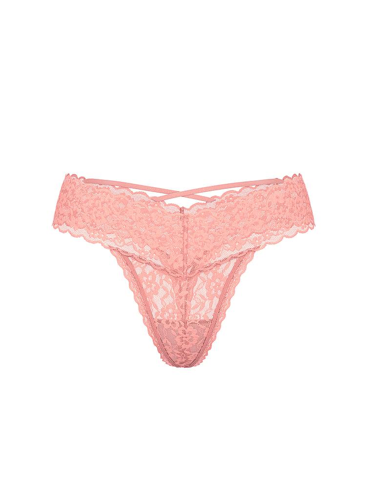 Lace Strappy-Back Thong Panty Product Image