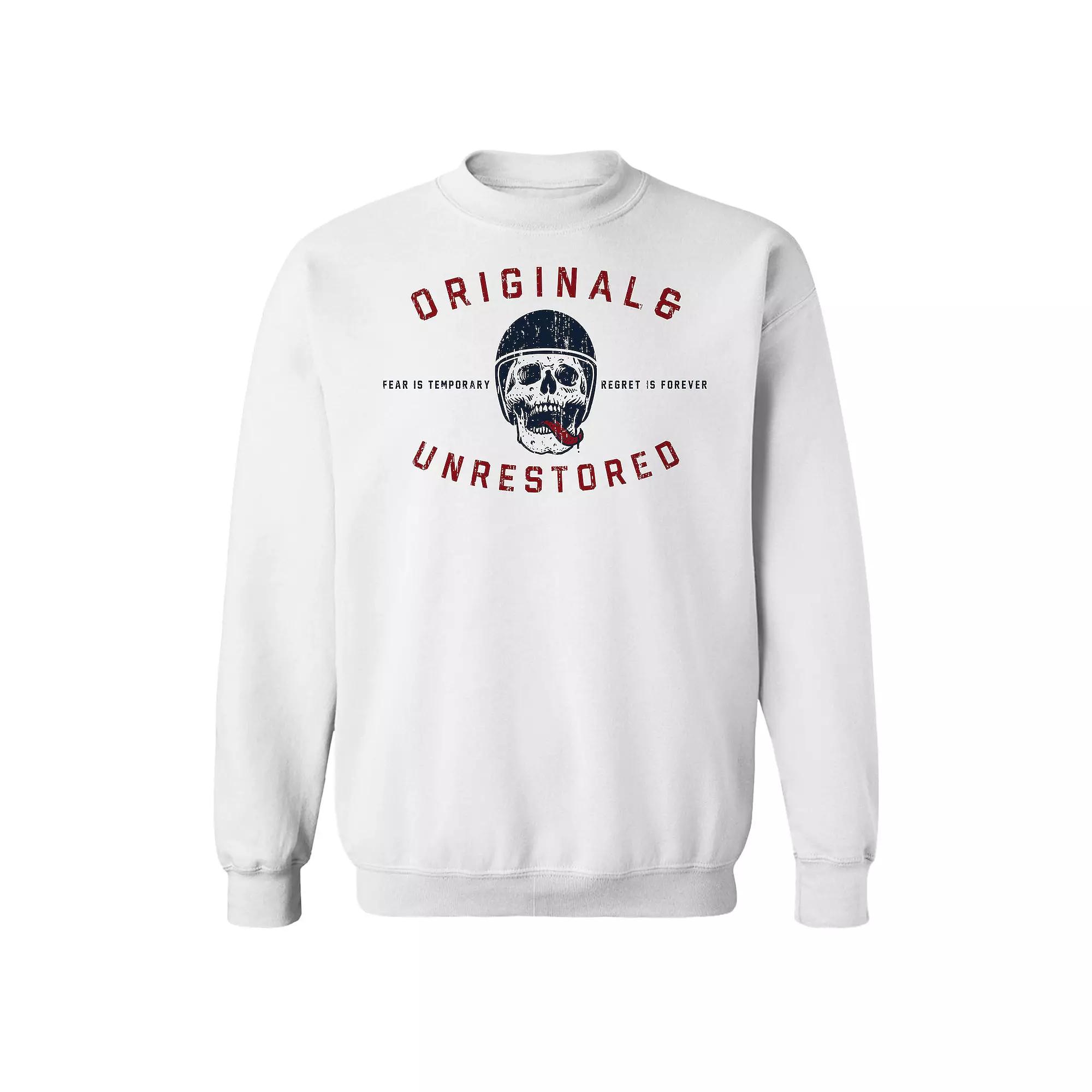Men's Original & Unrestored Fear Fleece Graphic Sweatshirt, Size: XXL, White Product Image