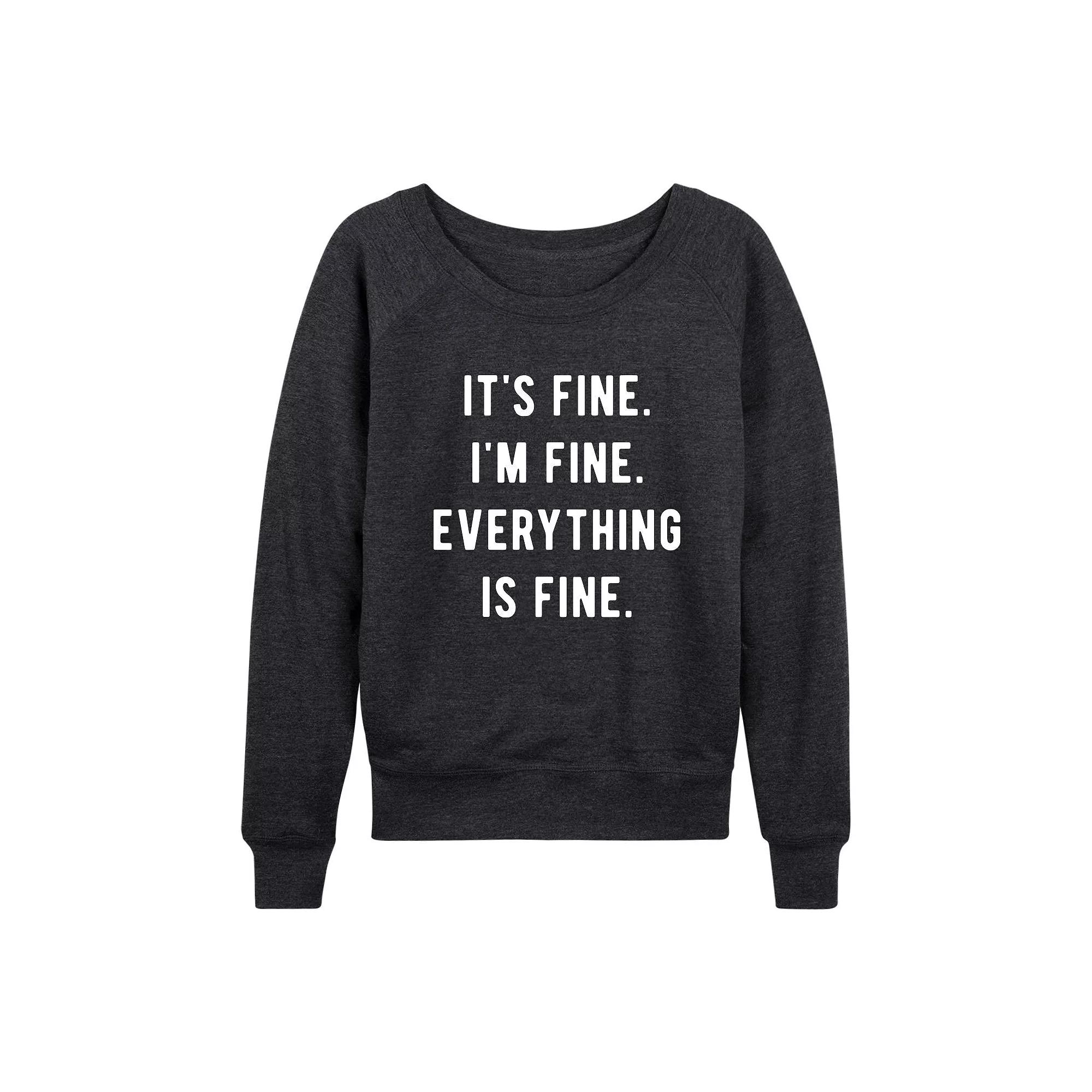 Women's Everything Is Fine French Terry Long Sleeve Tee,  Product Image