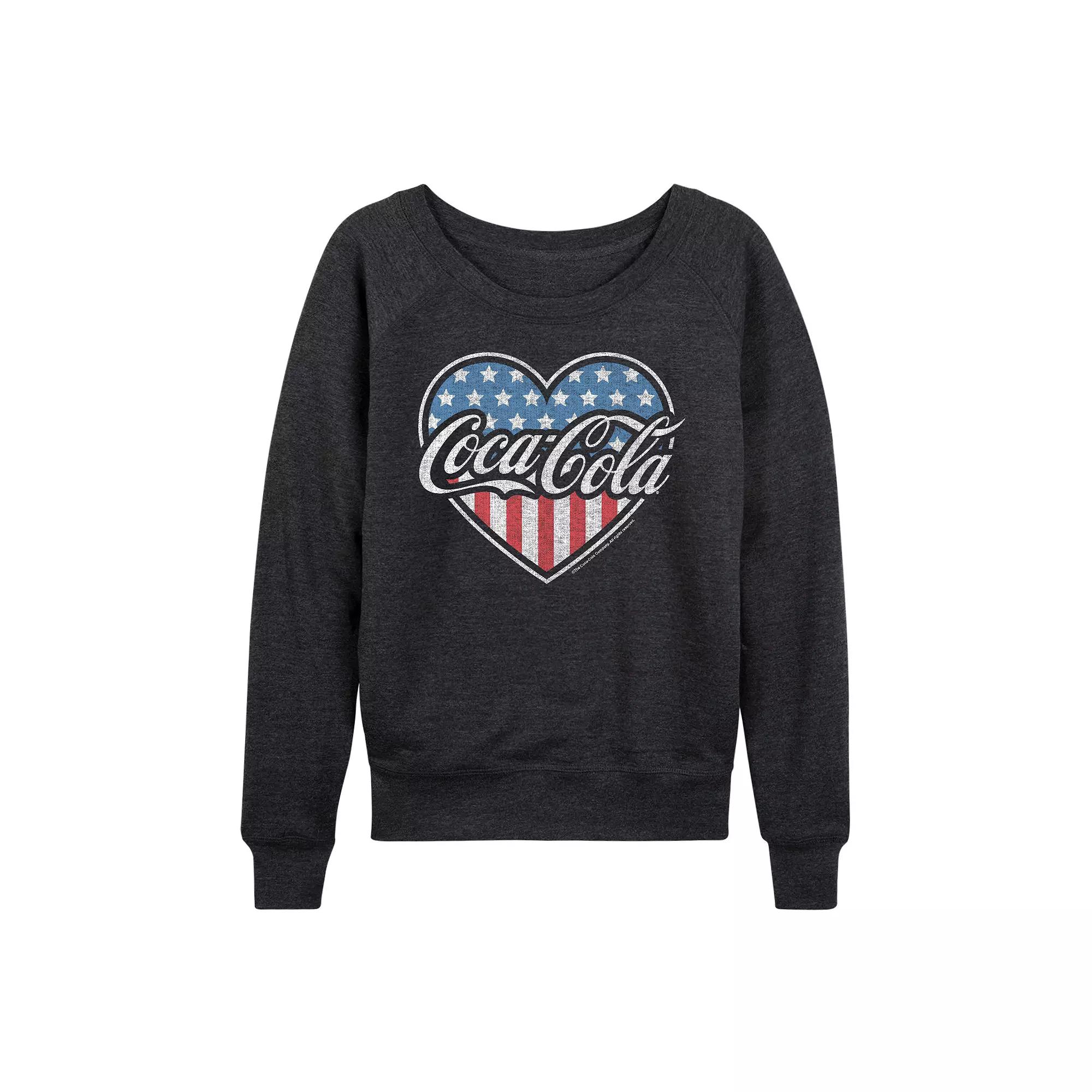 Women's Coca-Cola USA Heart French Terry Long Sleeve Tee,  Product Image