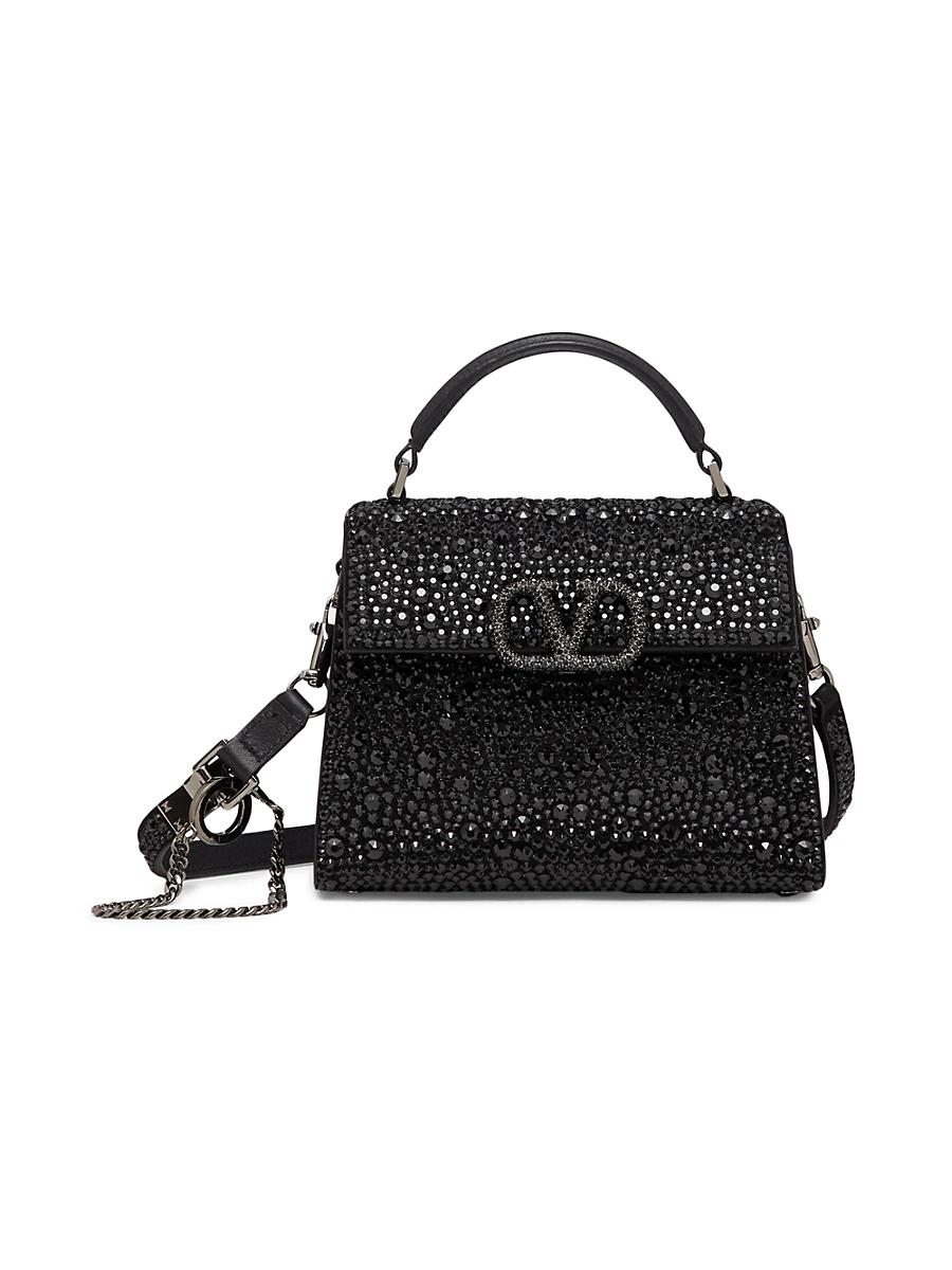 Womens Mini VSling Top Handle Bag with Sparkling Embroidery Product Image