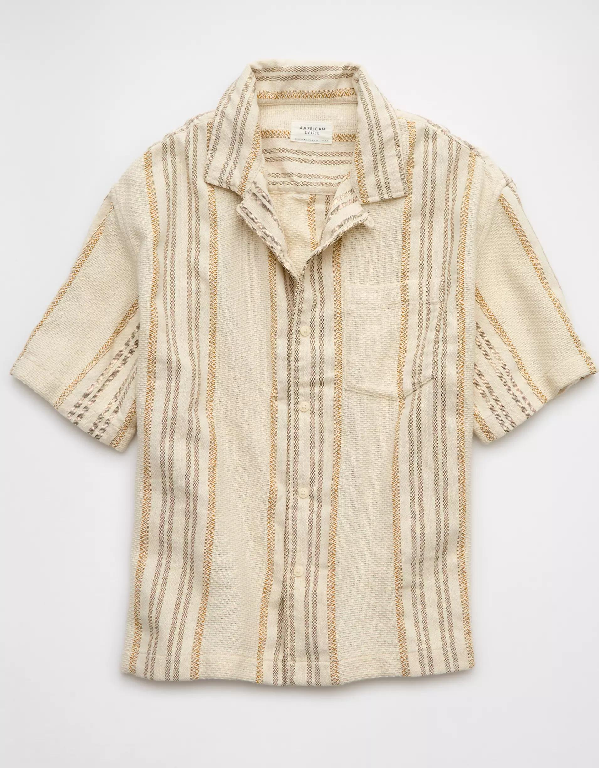 AE Poolside Striped Button-Up Shirt Product Image