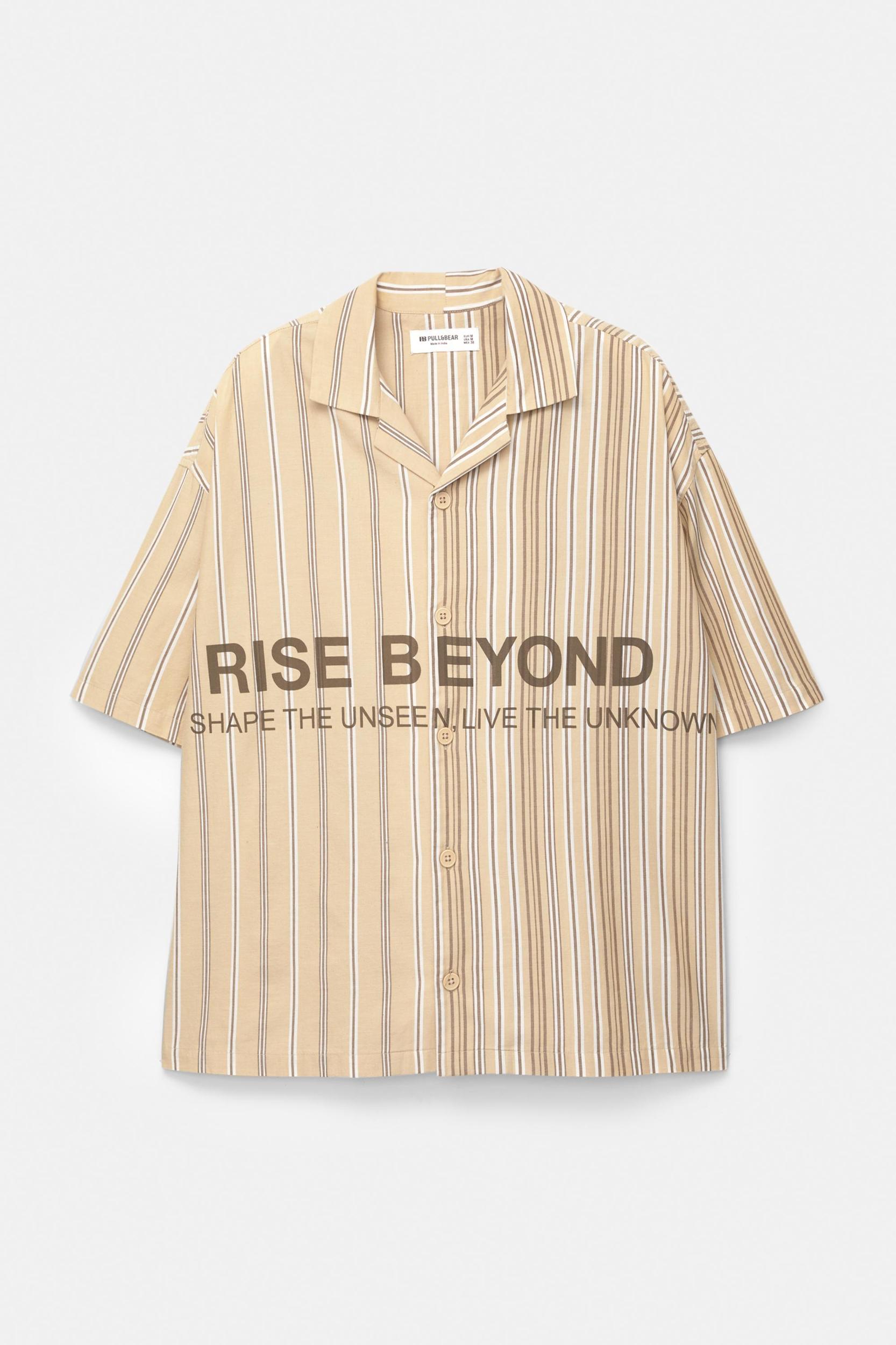 Short sleeve shirt with asymmetrical stripes Product Image