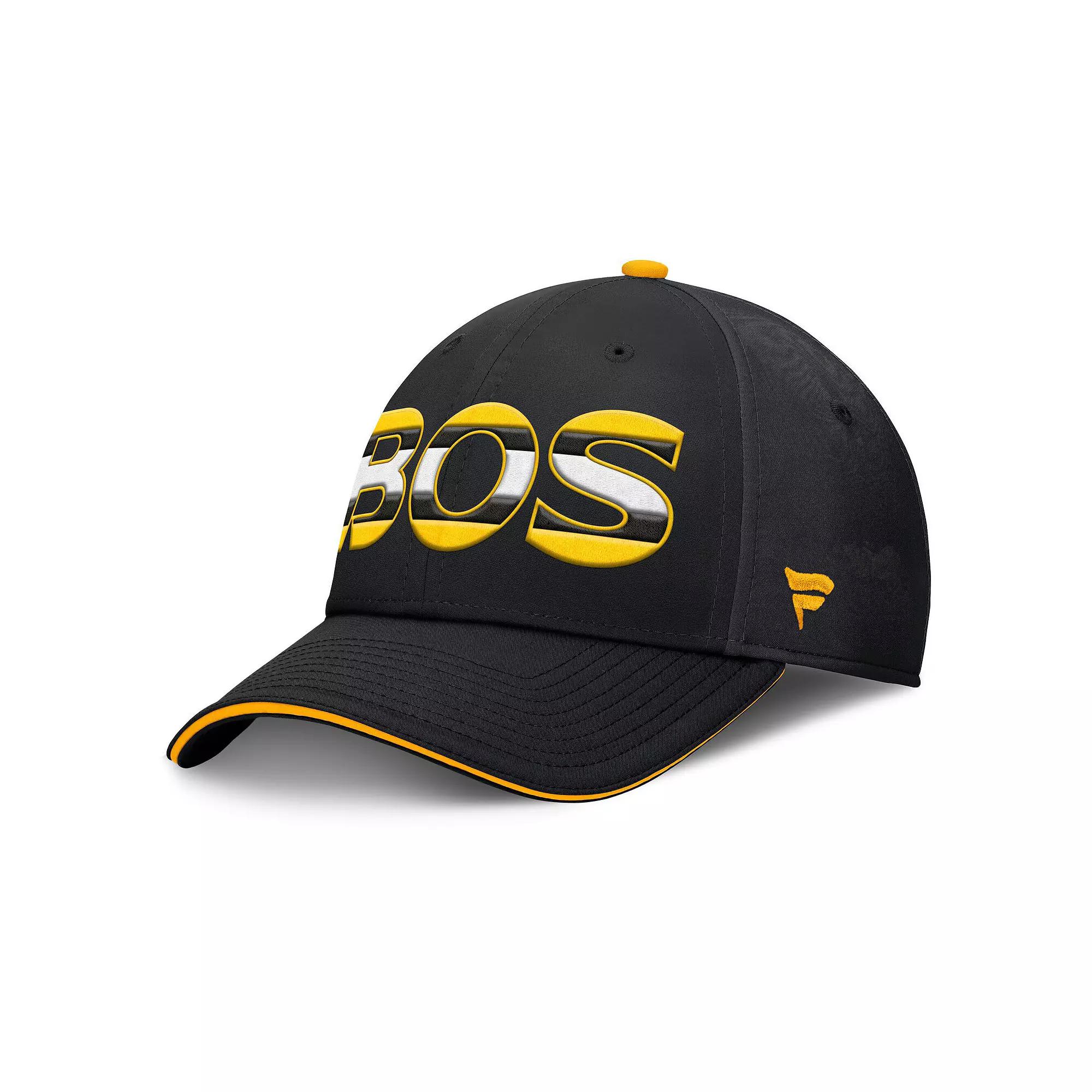Men's Fanatics Black/Gold Boston Bruins Authentic Pro Rink Team Code Flex Hat, Size: Medium/Large Product Image