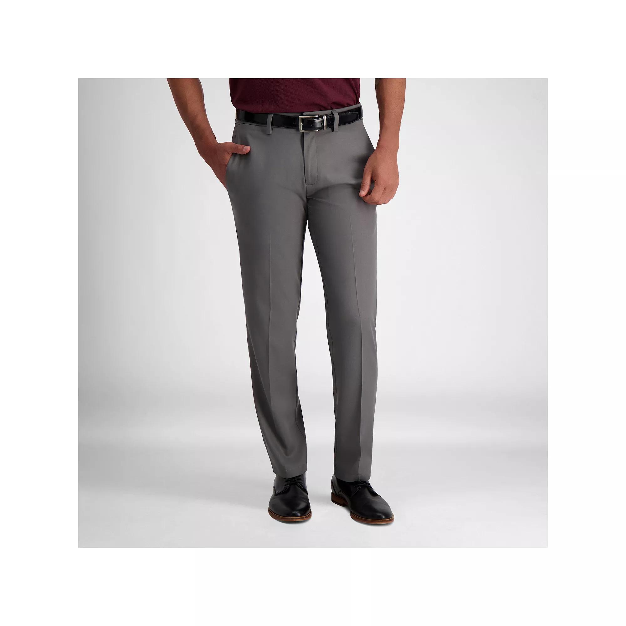Men's Haggar® Cool 18® PRO Straight-Fit Wrinkle-Free Flat-Front Super Flex Waist Pants,  Product Image