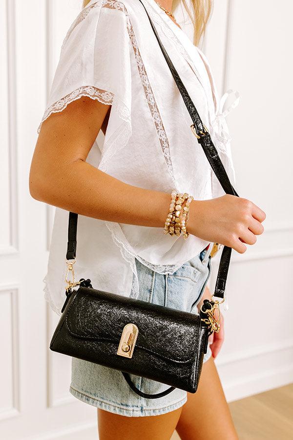 Sweet Energy Faux Leather Purse in Black Product Image