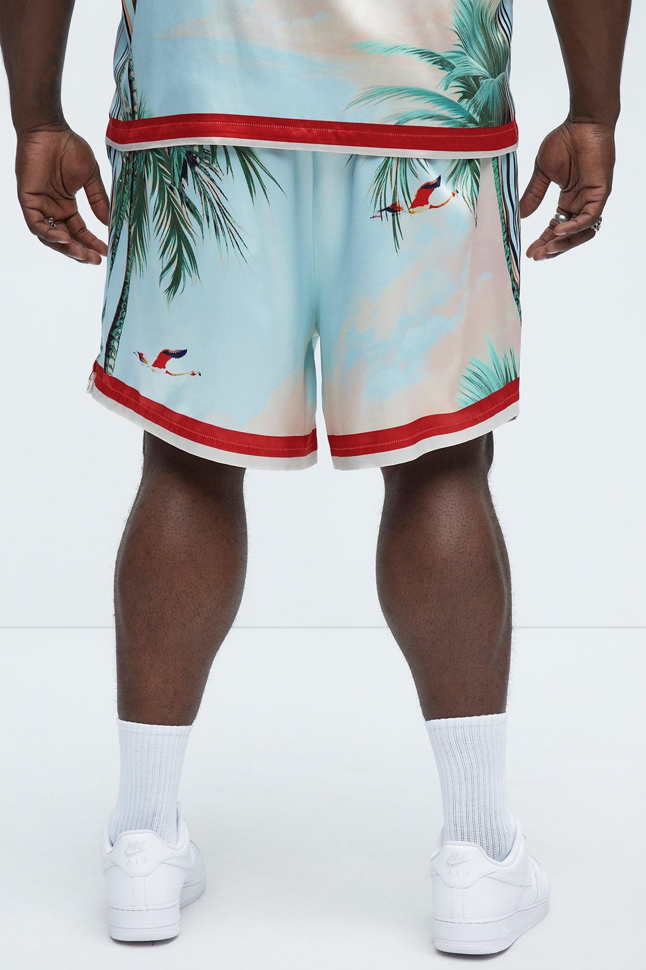 Flamingo And Palm Resort Shorts - Multi Color Product Image