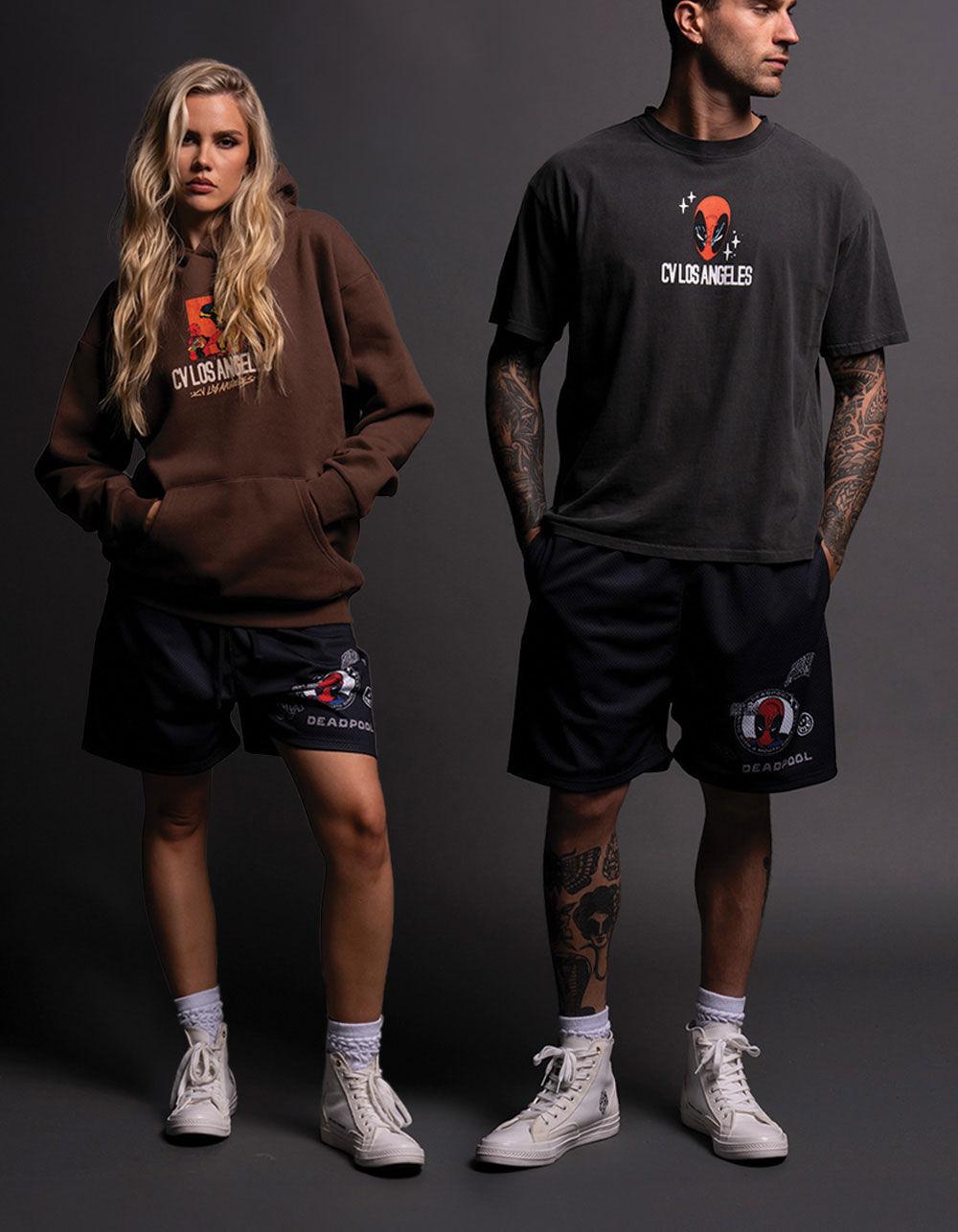 CVLA x DEADPOOL & WOLVERINE Deadpool Mesh Shorts - BLACK Product Image