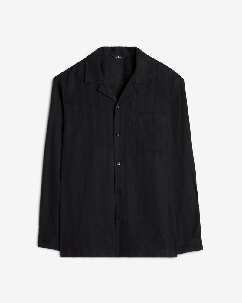 Linen Blend Long Sleeve Camp Shirt Product Image