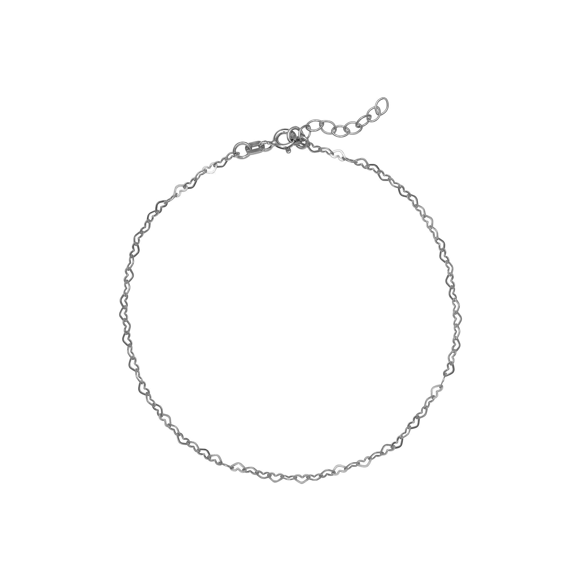 PRIMROSE Sterling Silver Heart Link Chain Anklet, Women's, Size: 10" Product Image