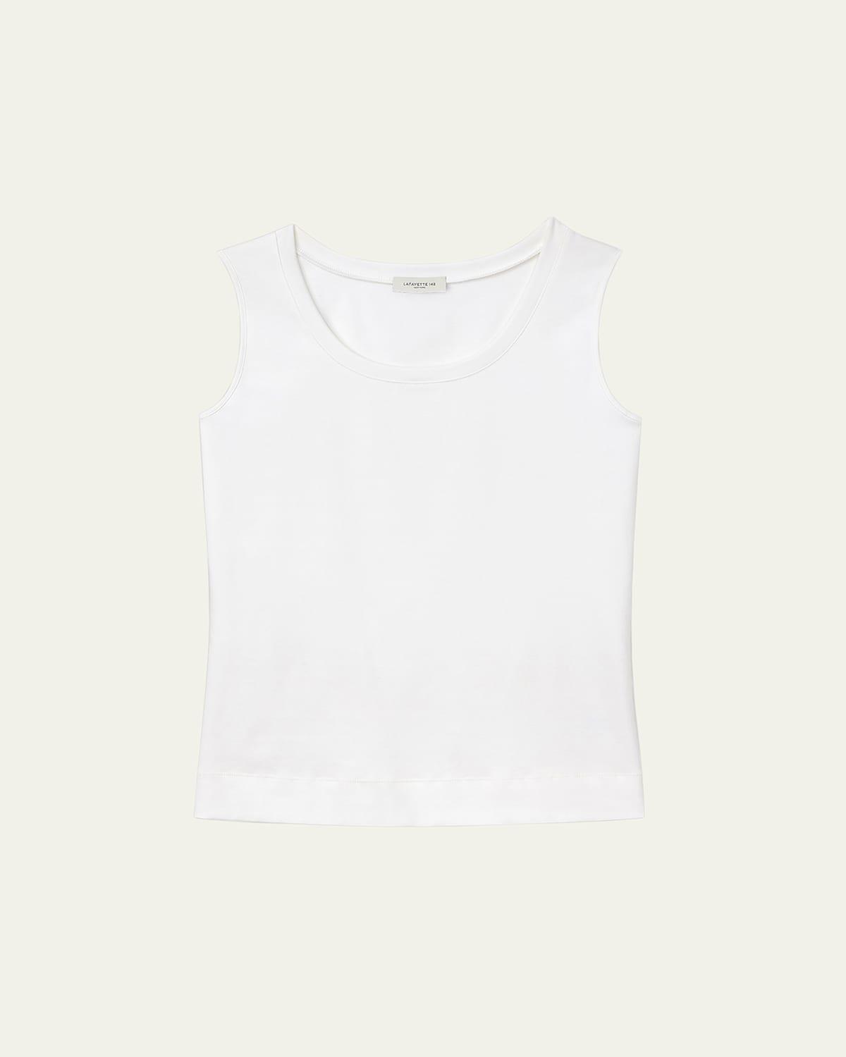 Stretch Cotton Scoop Neck Tank Product Image