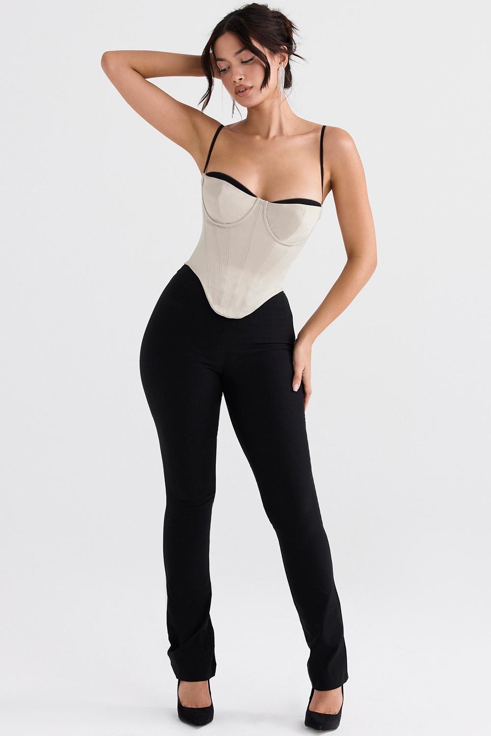 Luette  beige satin underwired corset Product Image