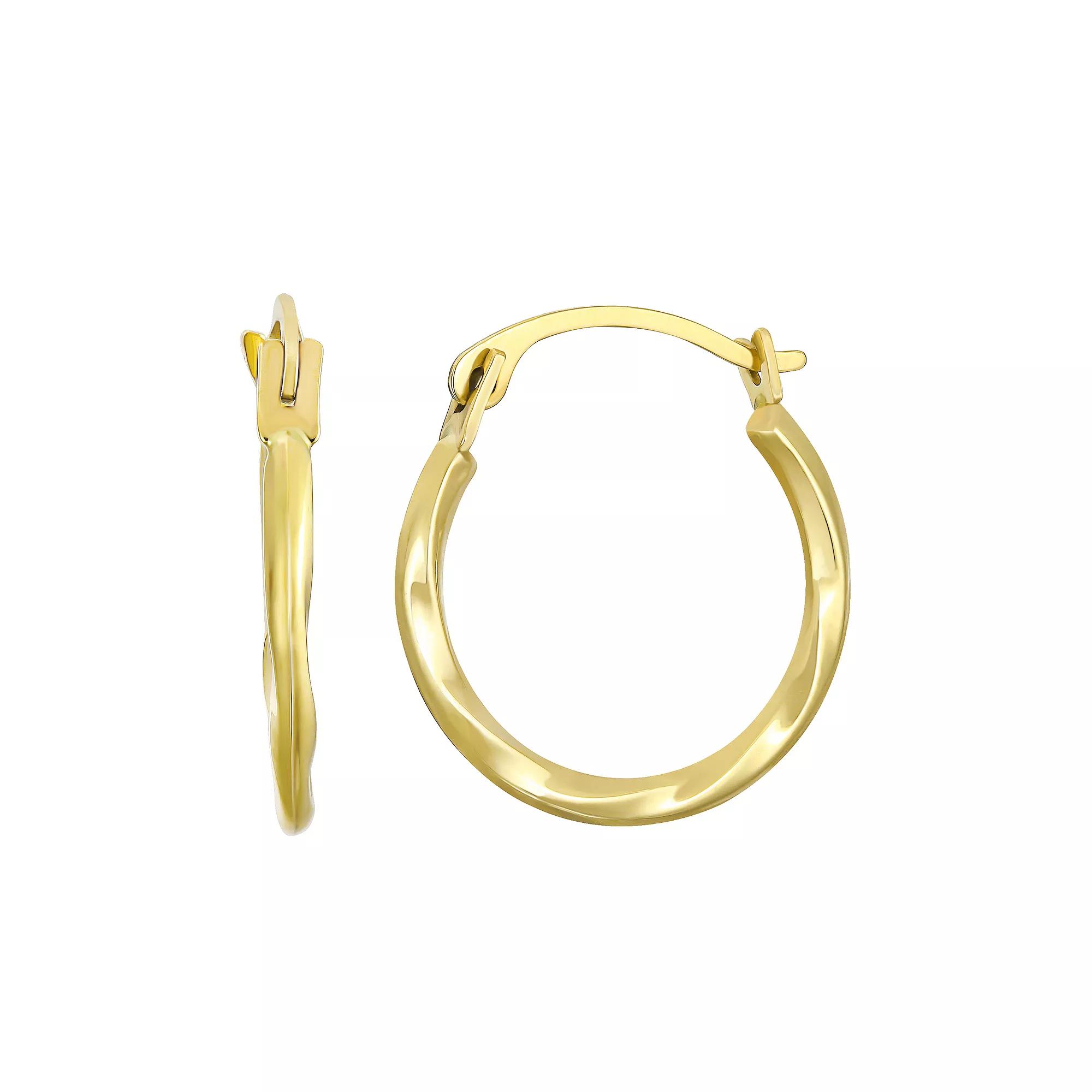 Taylor Grace 10k Gold Twisted Hoop Earrings, Women's Product Image