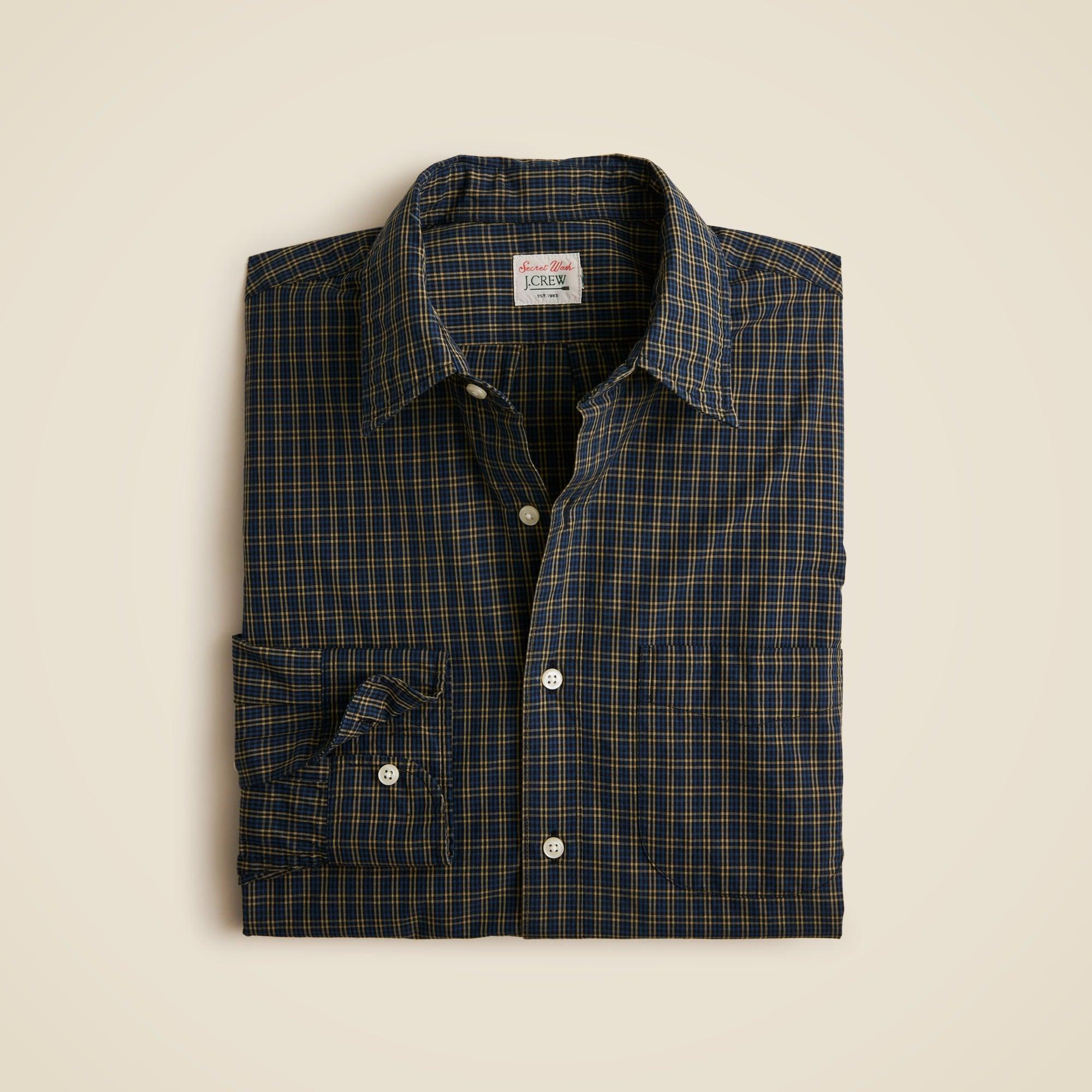 Secret Wash cotton poplin shirt with point collar Product Image