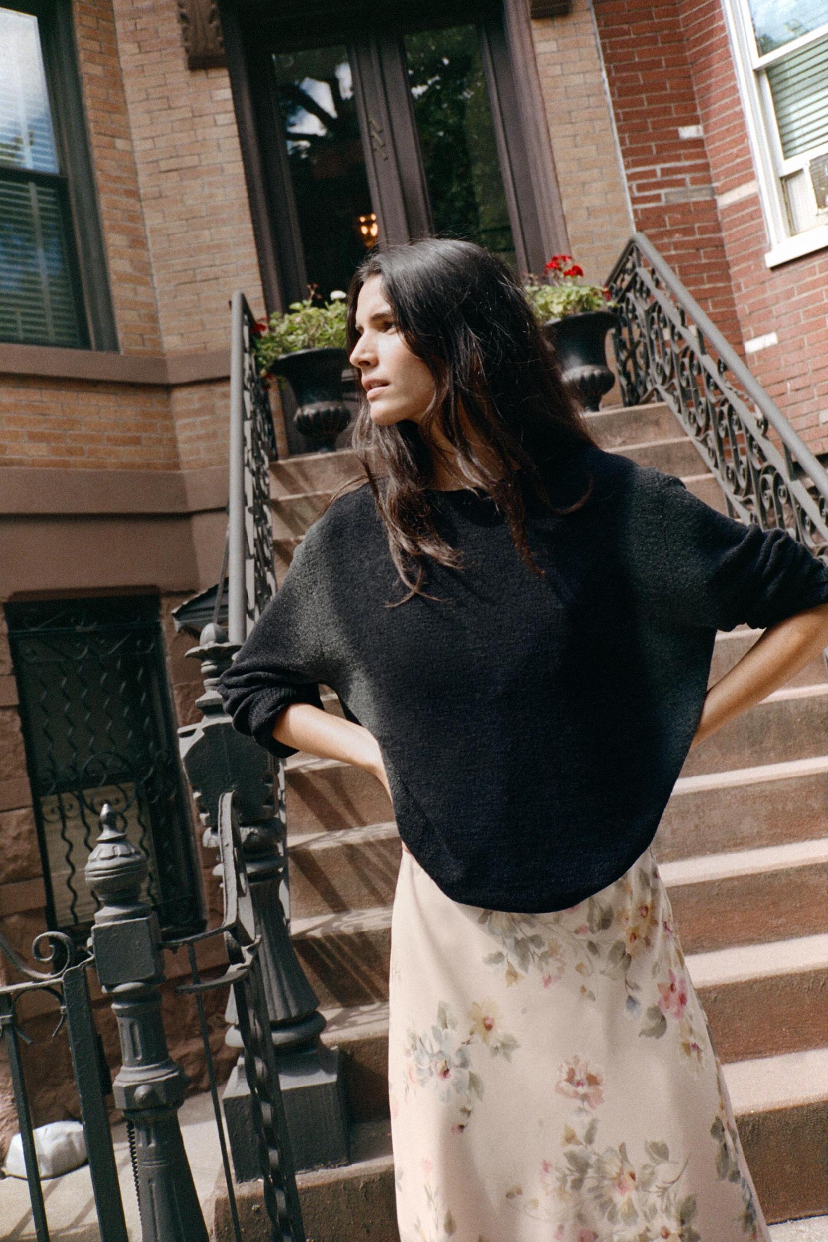 FADED PRINT KNIT SWEATER Product Image