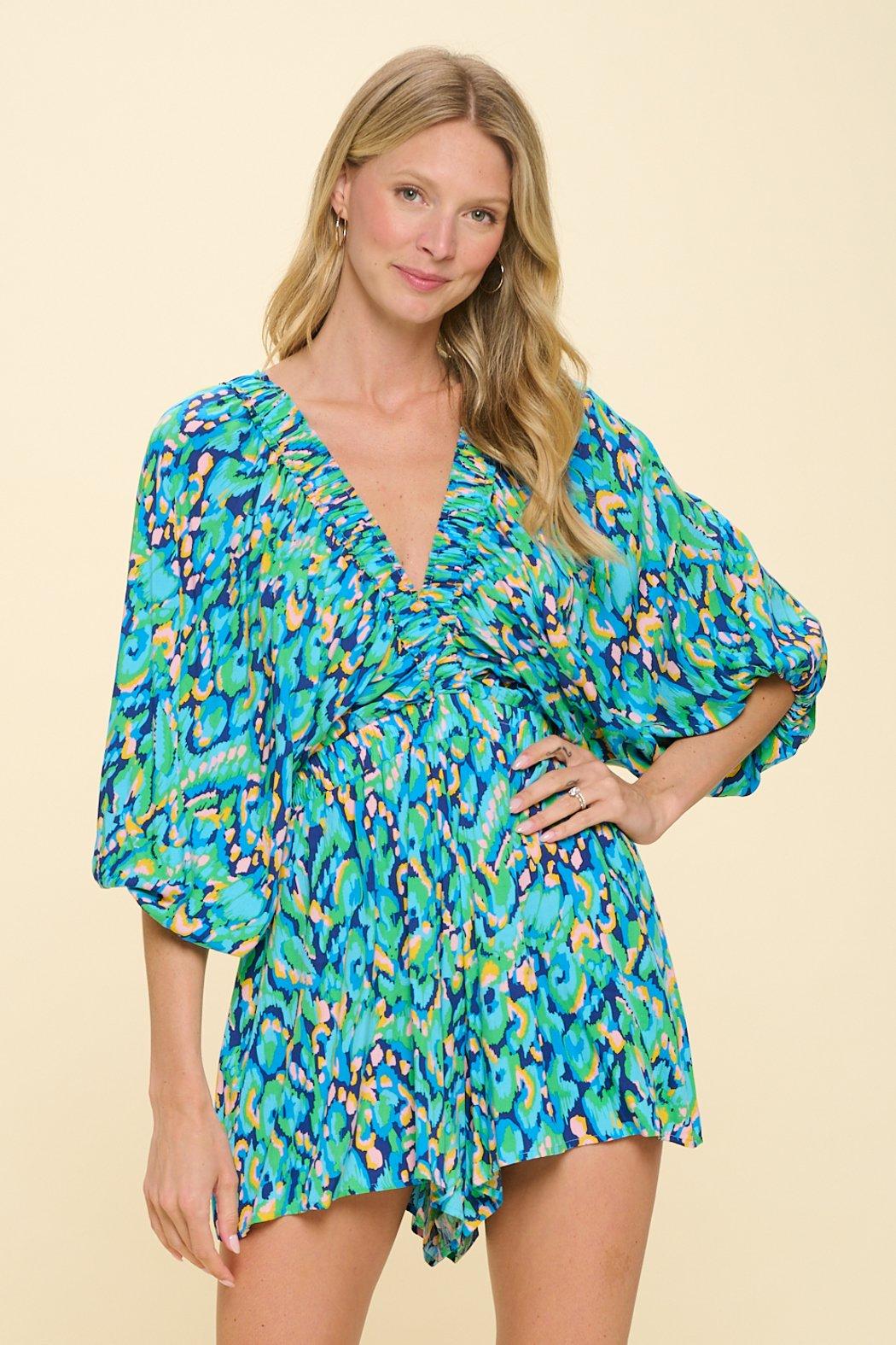 Tribal Blue Ada Romper Product Image