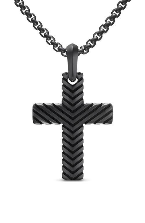Mens Chevron Cross Pendant Titanium, 36MM Product Image