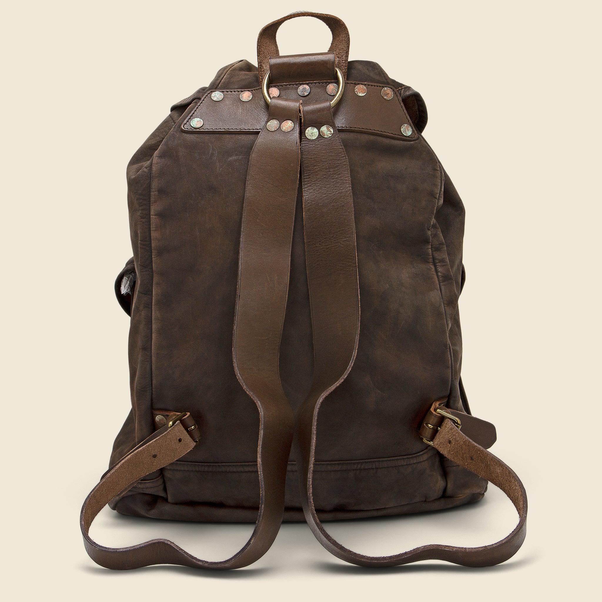 Leather Rucksack - Black Over Brown Product Image