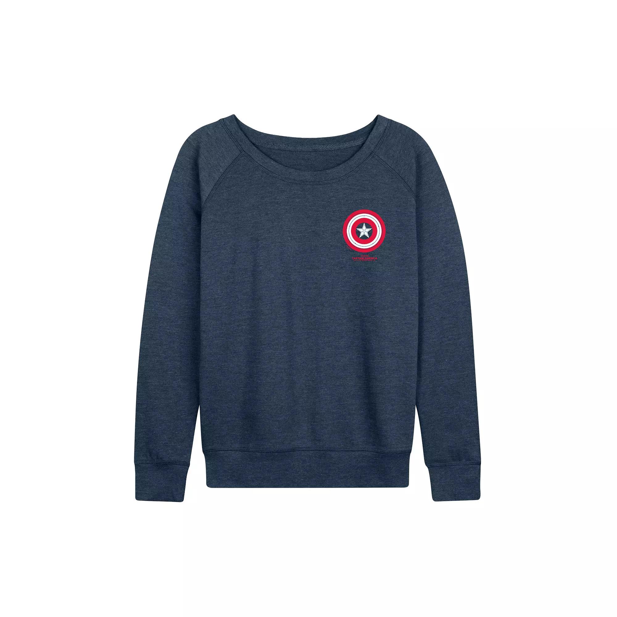 Women's Marvel Captain America: Brave New World Captain America Icon French Terry Long Sleeve Tee,  Product Image