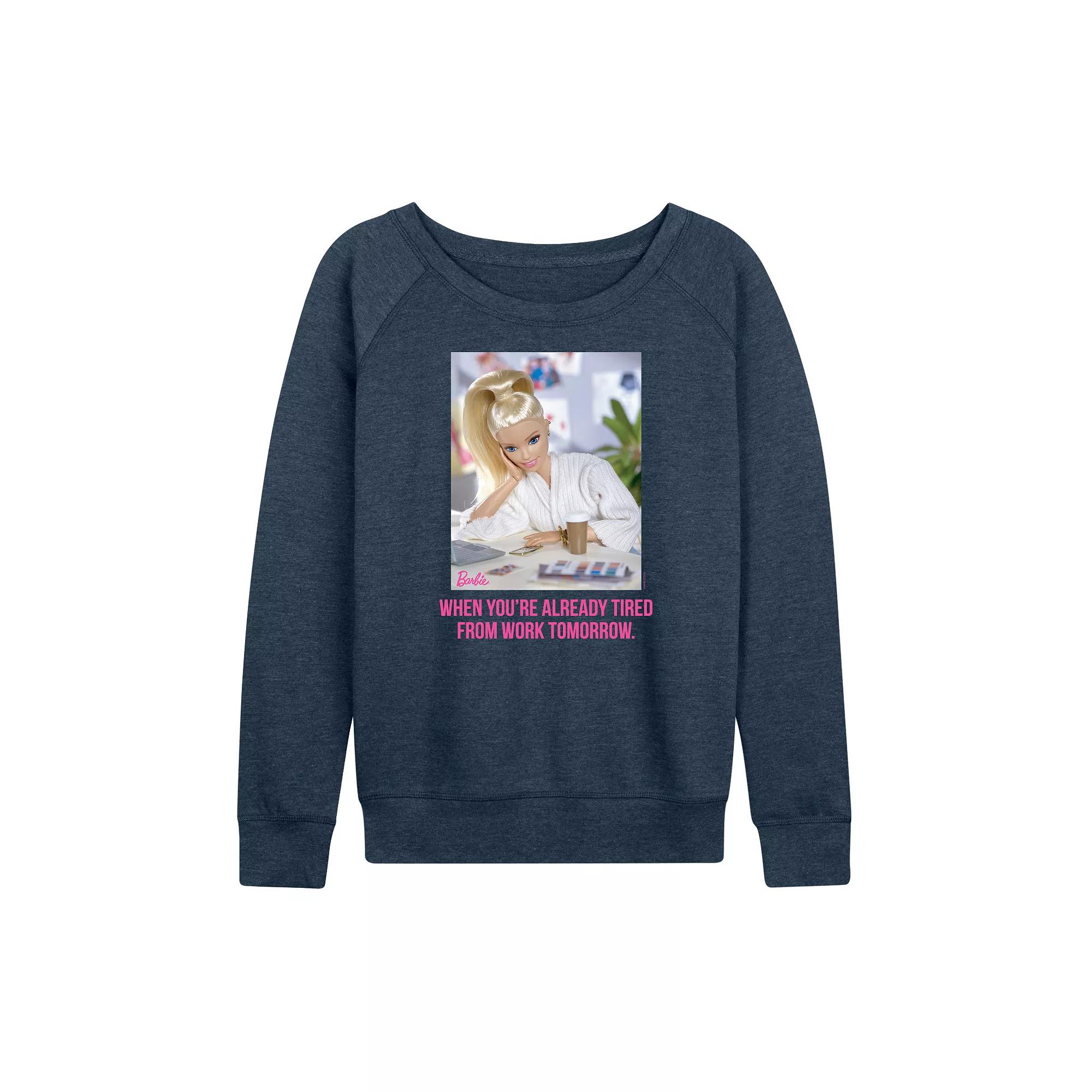 Women's Barbie® Already Tired French Terry Long Sleeve Tee, Girl's,  Product Image