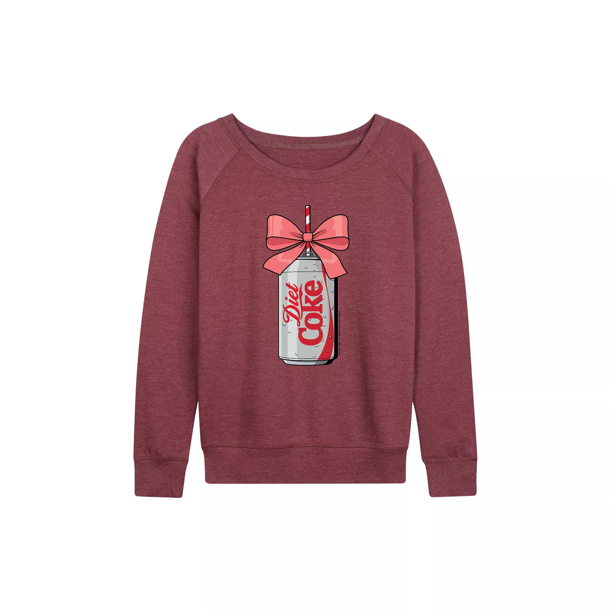 Women's Diet Coke Can Bow French Terry Long Sleeve Tee,  Product Image