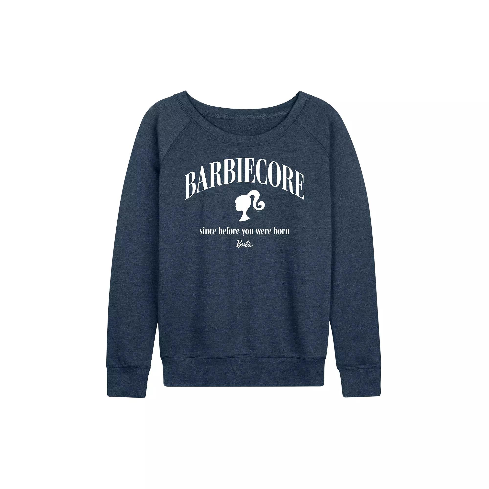 Women's Barbie® Since Before You Were Born French Terry Long Sleeve Tee, Girl's,  Product Image