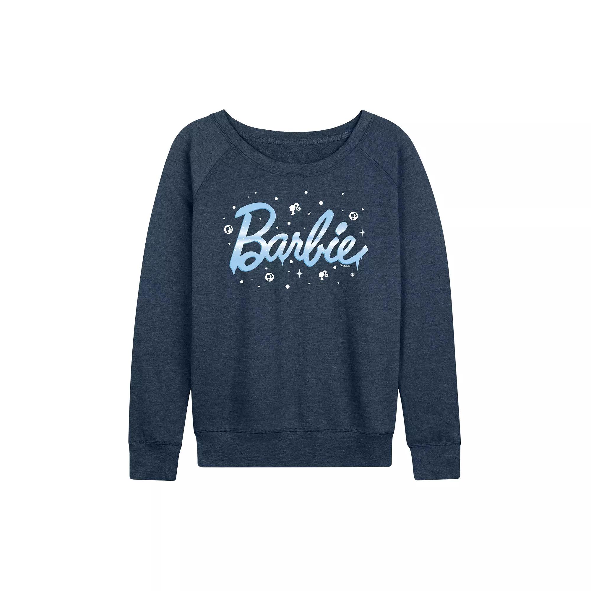 Women's Barbie® Icy Logo French Terry Long Sleeve Tee, Girl's,  Product Image
