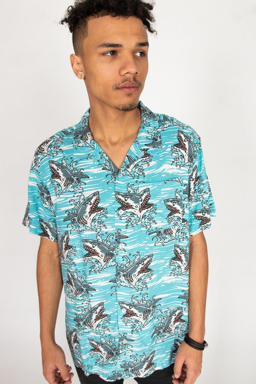 Shark Attack Button Up Shirt Product Image