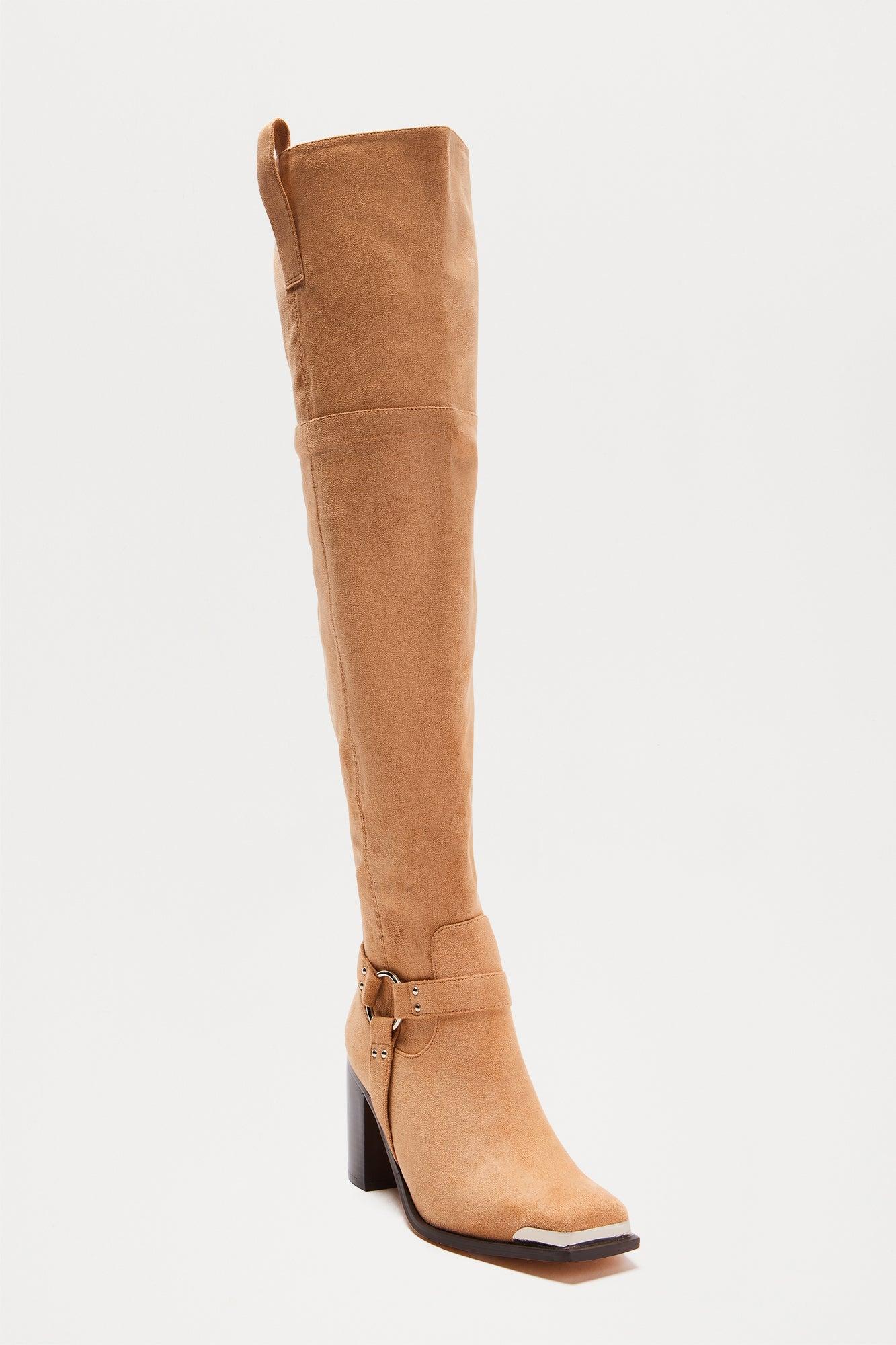 Nevada Thigh High Boots - Nude Product Image