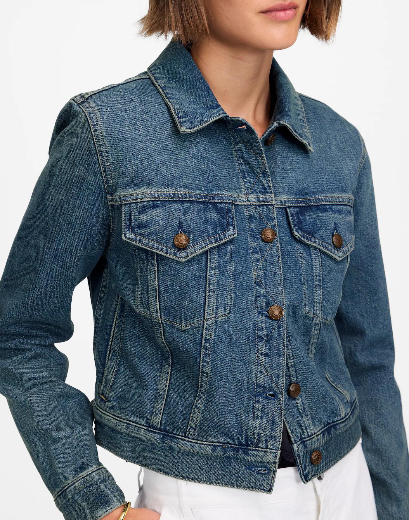 Crop Jean Trucker Jacket Product Image
