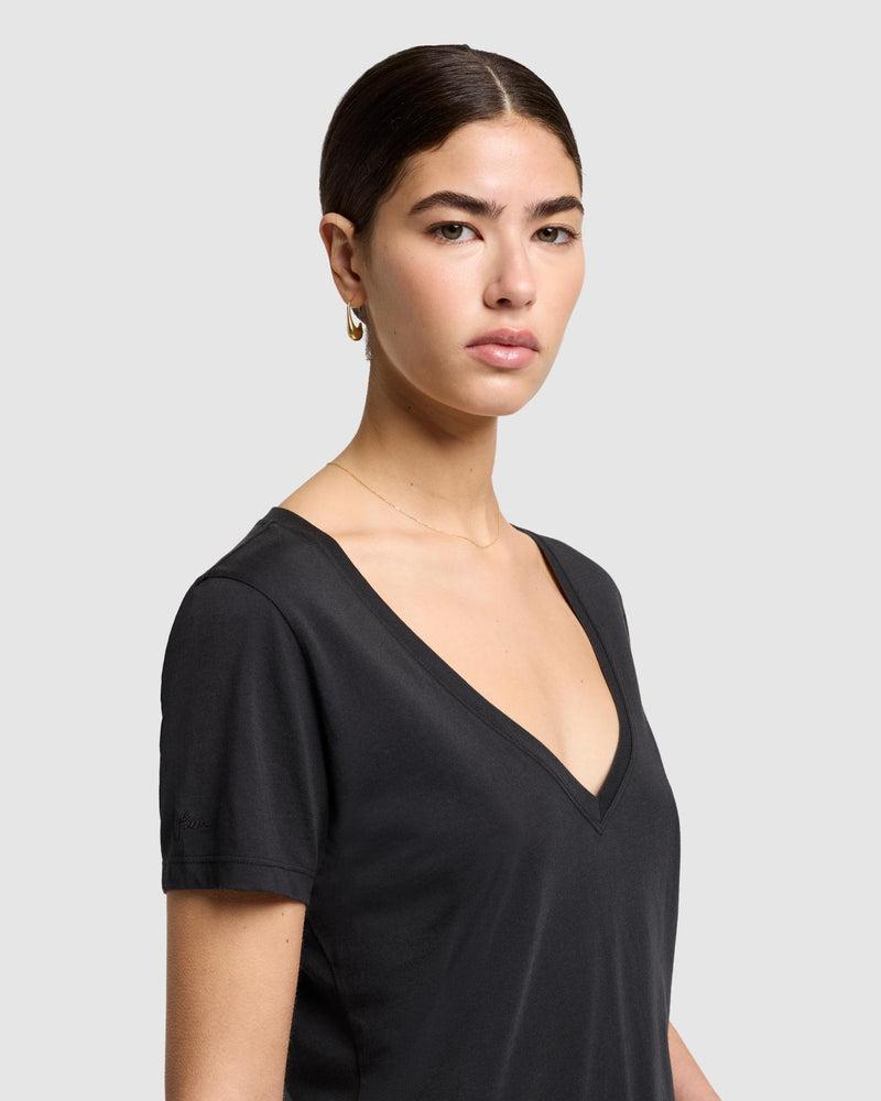 Pima Cotton Easy V-Neck Tee Product Image