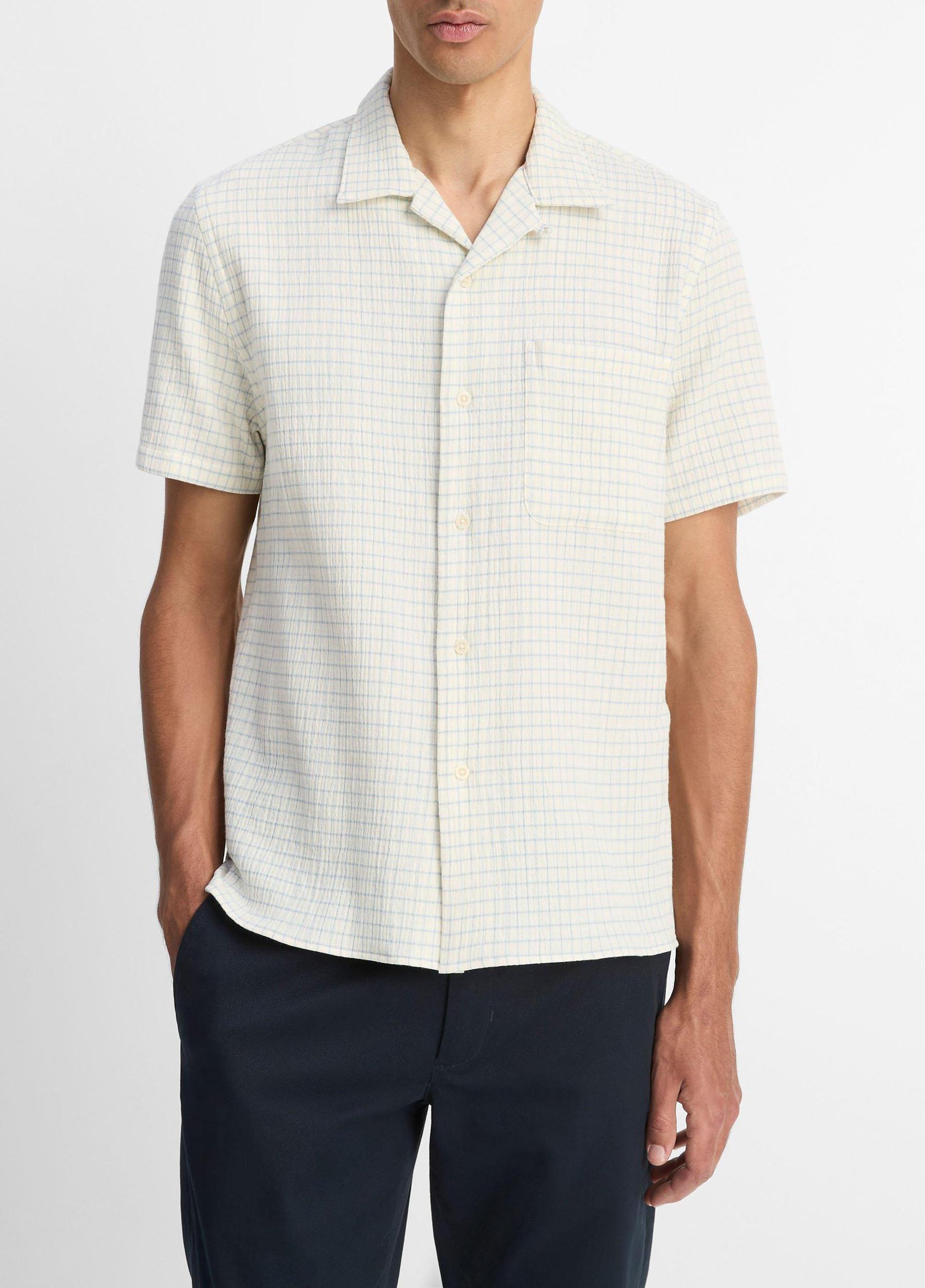 Provence Plaid Double-Face Italian Cotton Button-Front Shirt Product Image