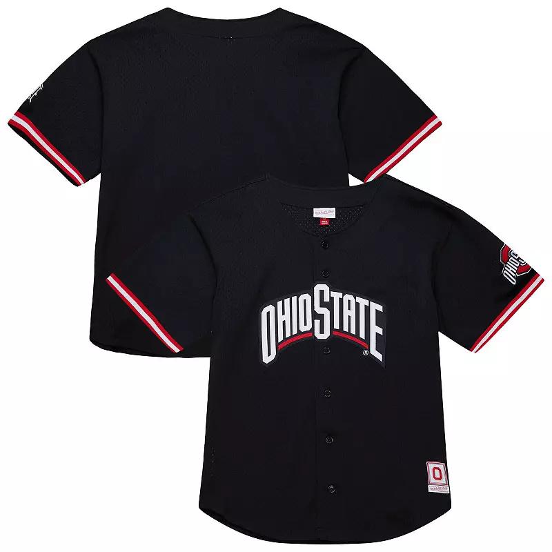 Men's Mitchell & Ness Black Ohio State Buckeyes On The Clock Full-Button Fashion Jersey, Size: Medium Product Image
