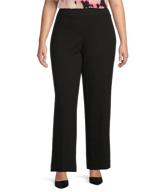 Anne Klein Plus Size Cool Crepe Wide Leg Pull On Trousers Product Image