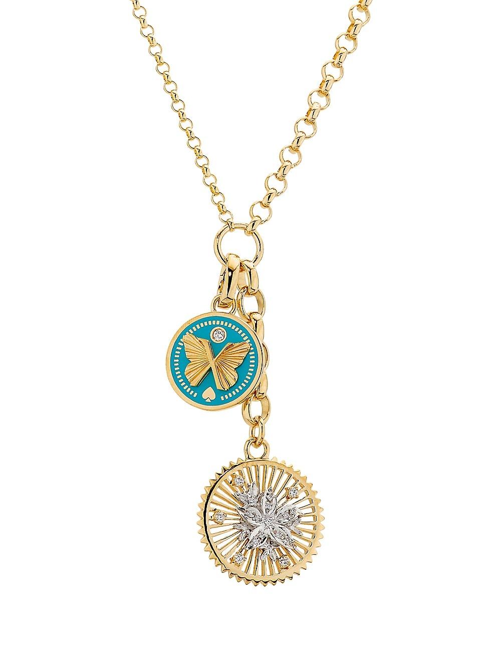 Womens Resilience & Reverie 18K Yellow & White Gold & 0.16 TCW Diamond Medium Mixed Belcher Chain Necklace Product Image