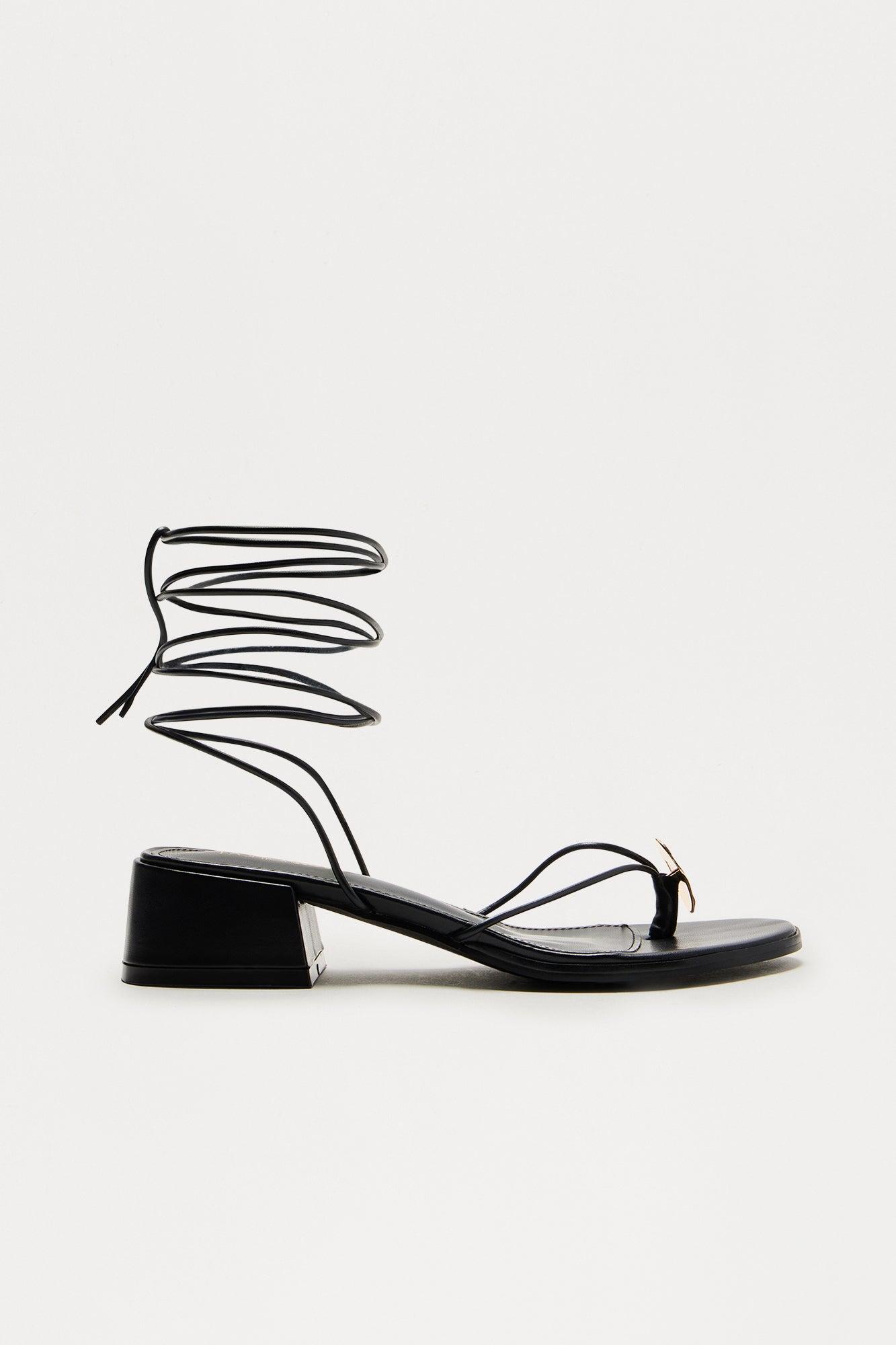 Tish Wrap Up Heels - Black Product Image