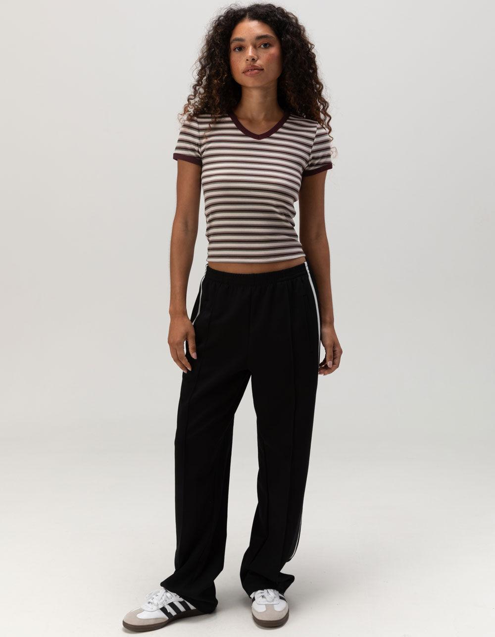 FULL TILT V-Neck Womens Baby Tee - BLUE Product Image