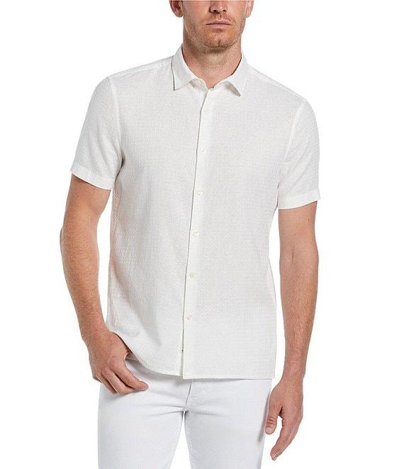 Perry Ellis Diamond Dobby Short Sleeve Woven Shirt Product Image