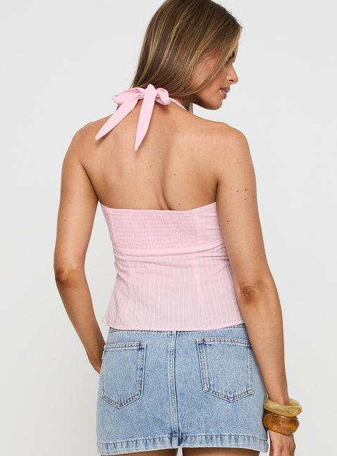 Isabetta Halter Top Pink Product Image