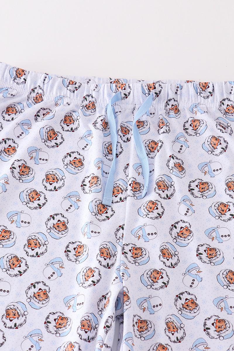 Premium blue christmas santa claus print men pajama pants Product Image
