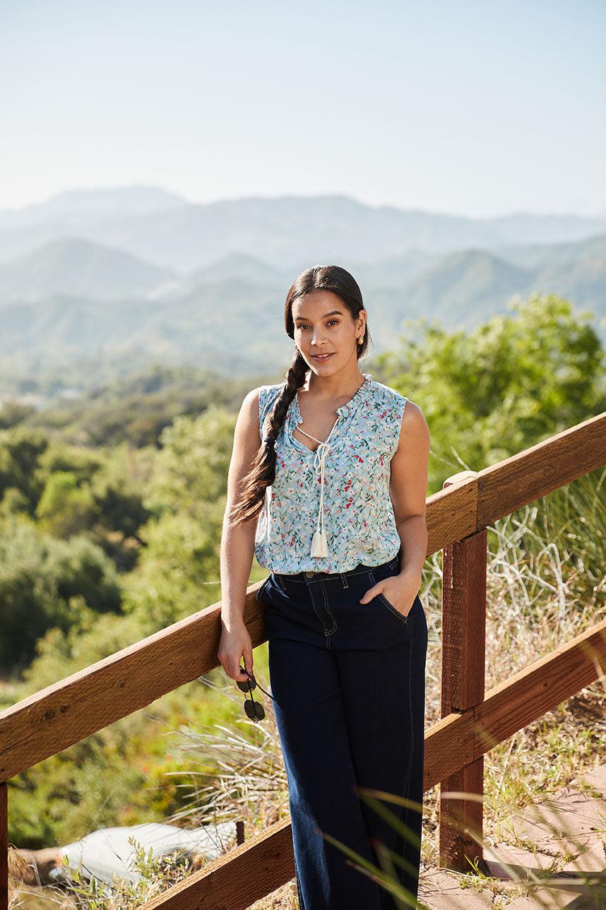 Westport Contrast Stitch High Rise Wide Leg Jeans - Available in Missy & Petite Product Image